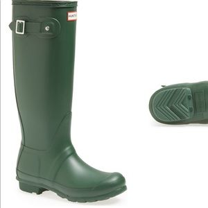 Hunter Green Tall Rain Boots